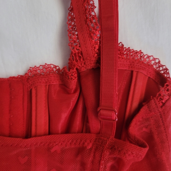 ETAM RED CORSET BUSTIER MERRY WIDOW LINGERE, SIZE 32B, NEW - Picture 4 of 10